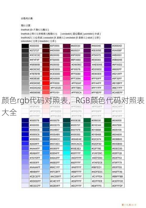 颜色rgb代码对照表