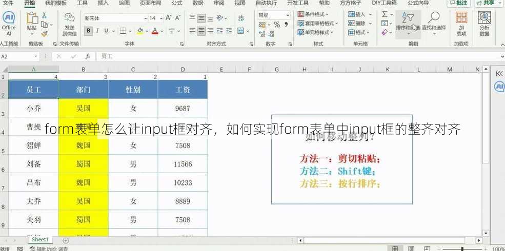 form表单怎么让input框对齐