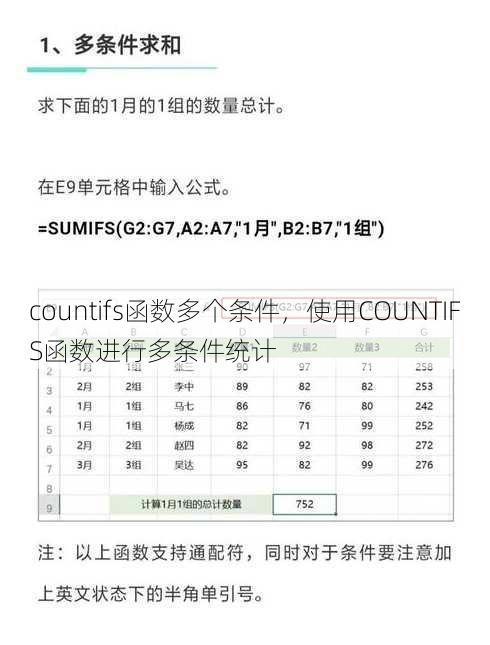 countifs函数多个条件