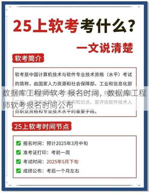 数据库工程师软考 报名时间