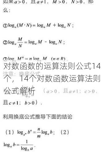 对数函数的运算法则公式14个