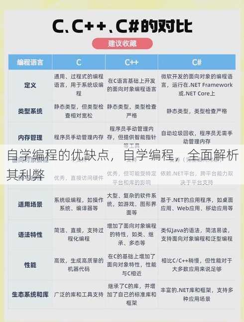 自学编程的优缺点