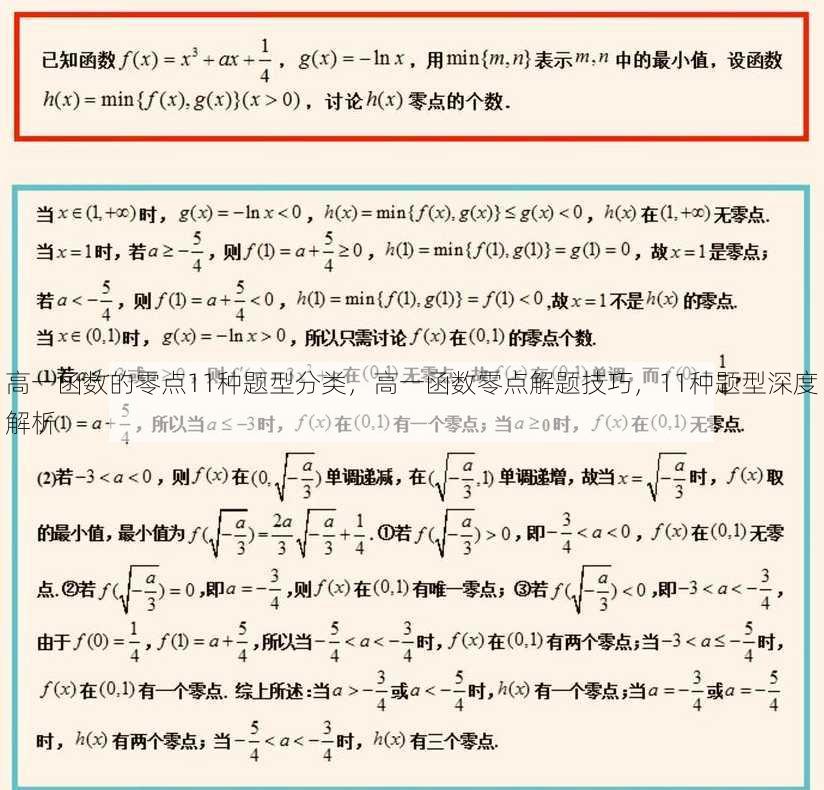 高一函数的零点11种题型分类