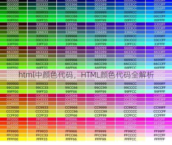 html中颜色代码