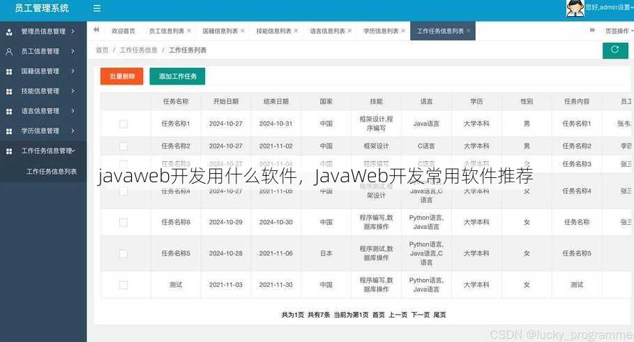javaweb开发用什么软件