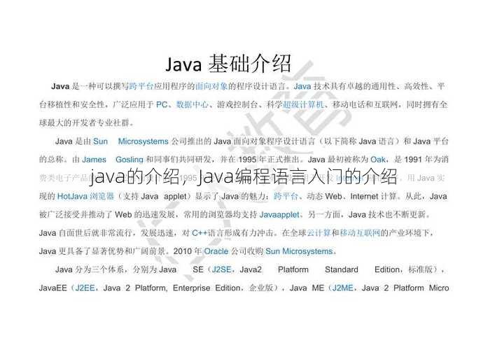 java的介绍