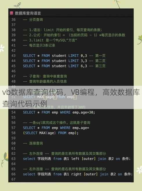 vb数据库查询代码