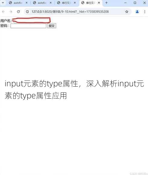 input元素的type属性