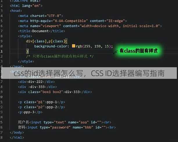 css的id选择器怎么写