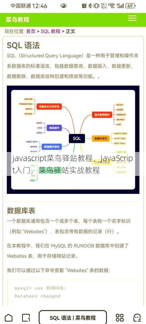 javascript菜鸟驿站教程
