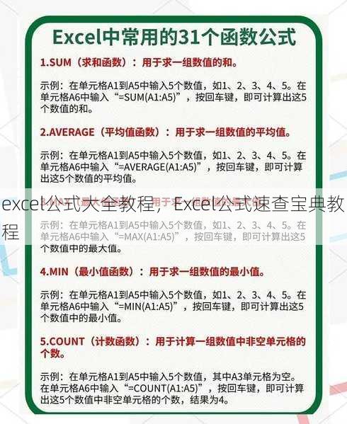 excel公式大全教程