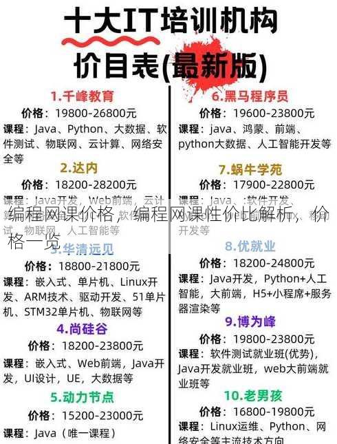 编程网课价格