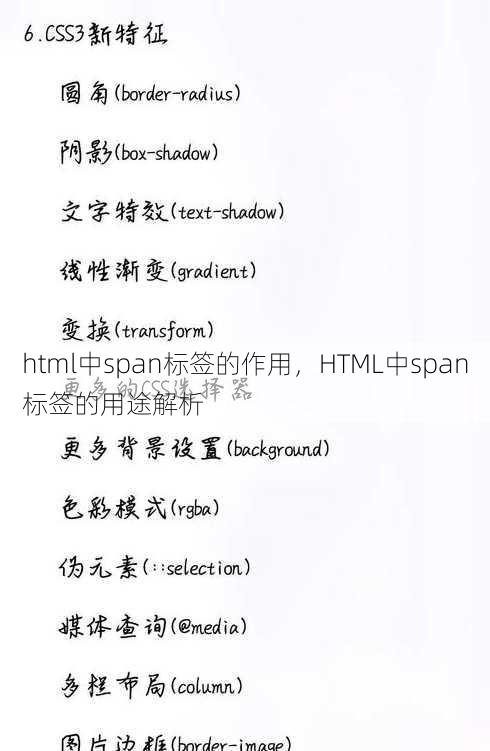 html中span标签的作用