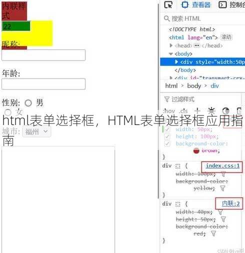 html表单选择框