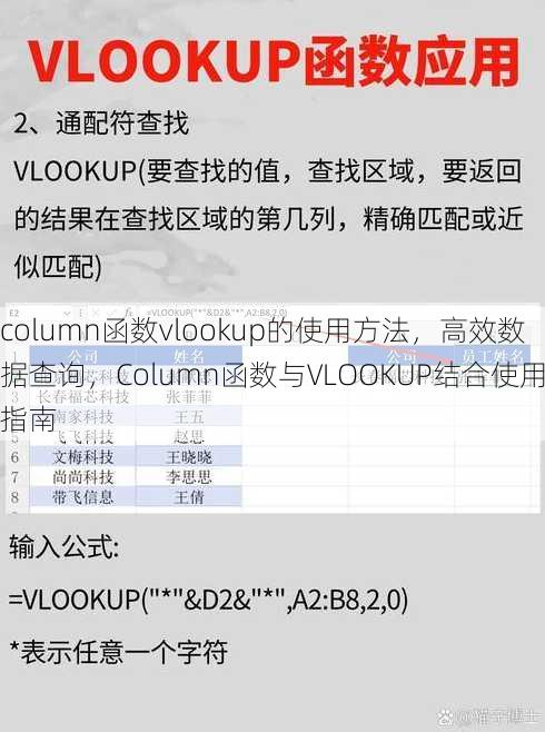 column函数vlookup的使用方法