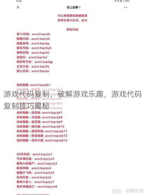游戏代码复制