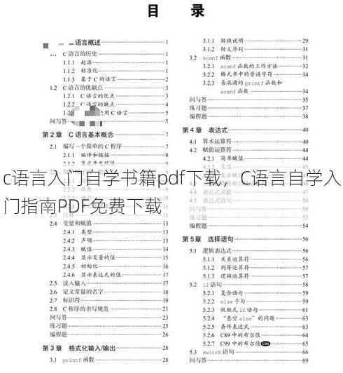 c语言入门自学书籍pdf下载