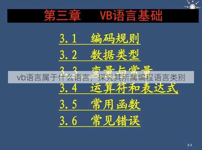 vb语言属于什么语言