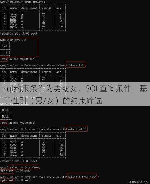 sql约束条件为男或女