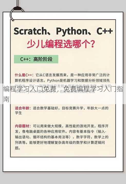 编程学习入门免费