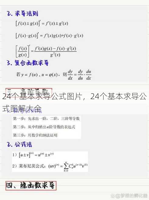 24个基本求导公式图片