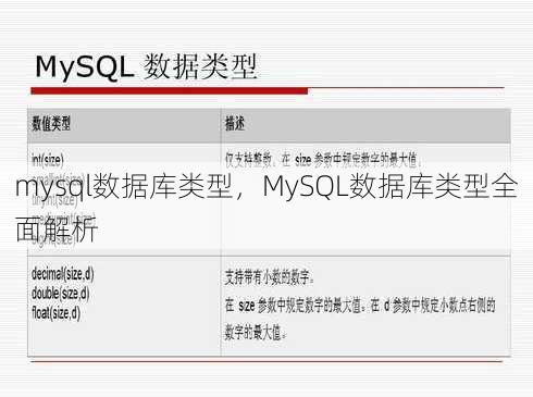 mysql数据库类型