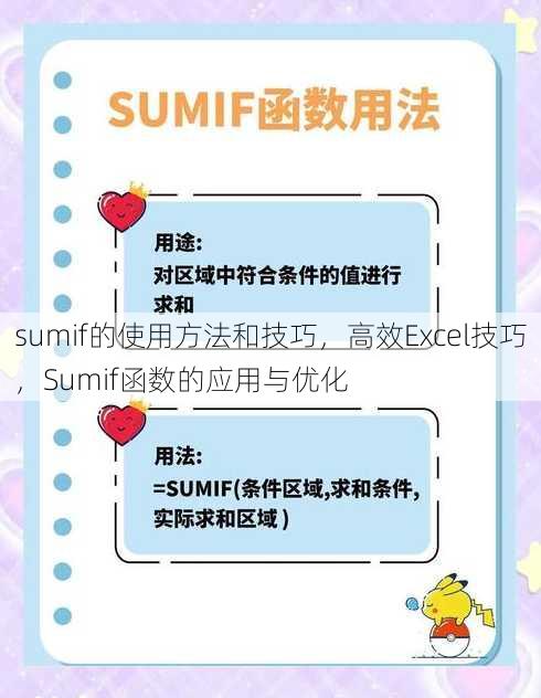 sumif的使用方法和技巧
