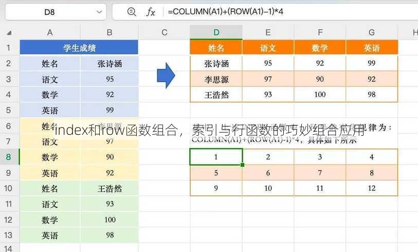 index和row函数组合