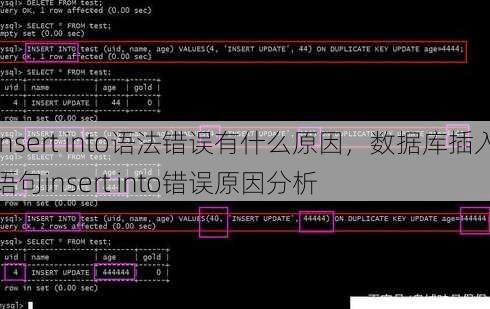insert into语法错误有什么原因