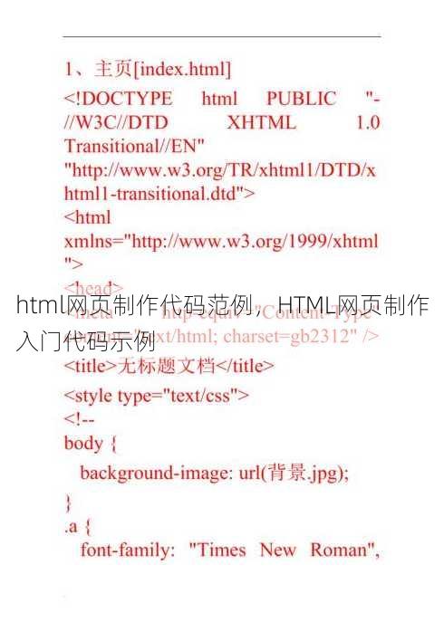 html网页制作代码范例