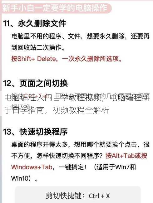 电脑编程入门自学教程视频