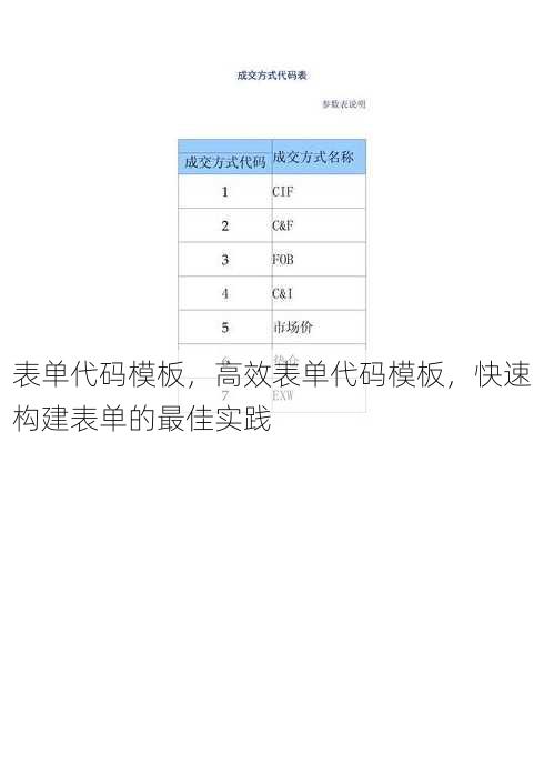 表单代码模板