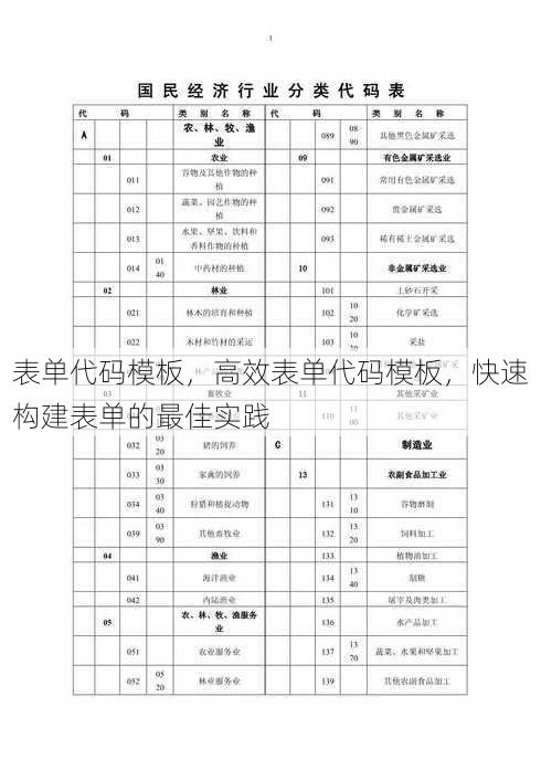 表单代码模板