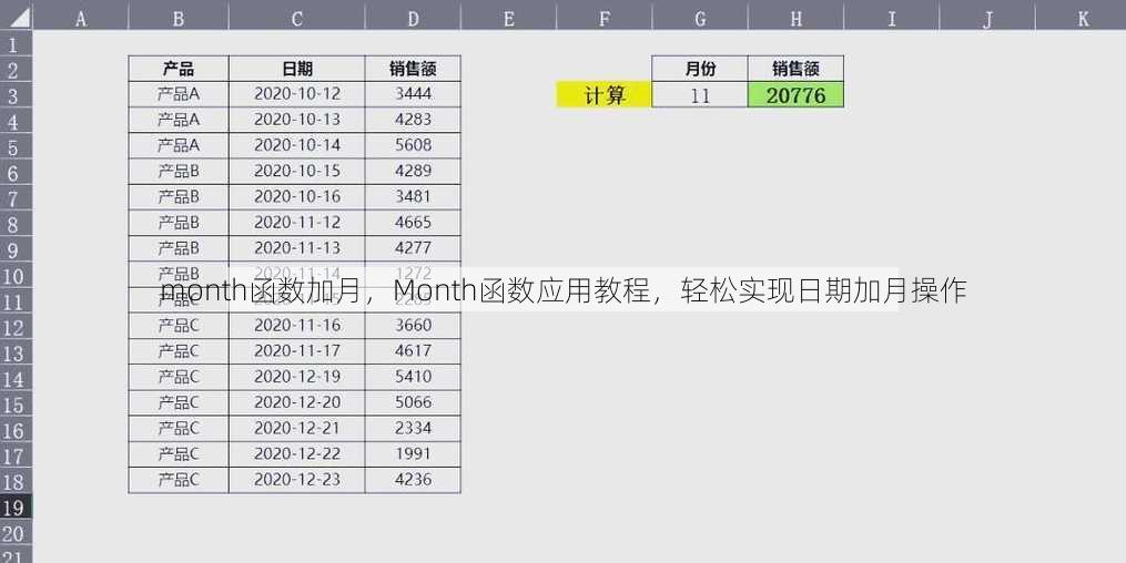 month函数加月
