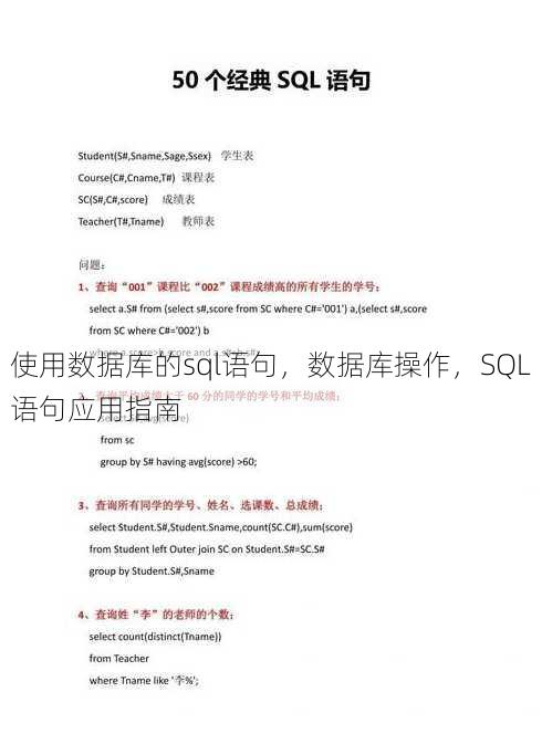 使用数据库的sql语句
