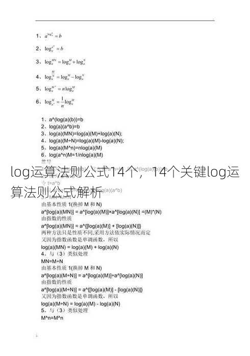 log运算法则公式14个