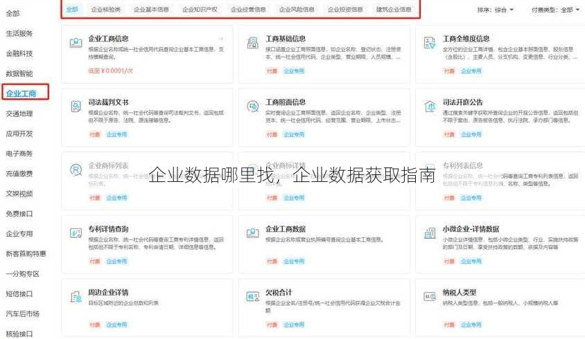 企业数据哪里找