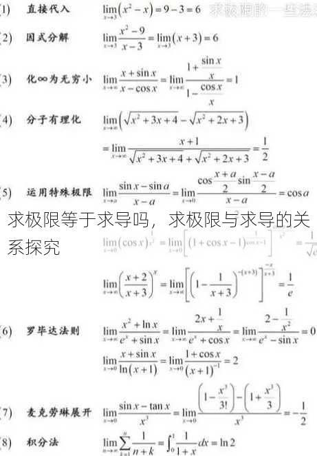 求极限等于求导吗