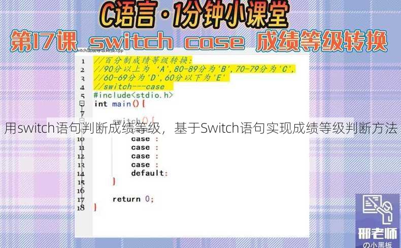用switch语句判断成绩等级