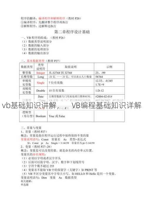 vb基础知识讲解