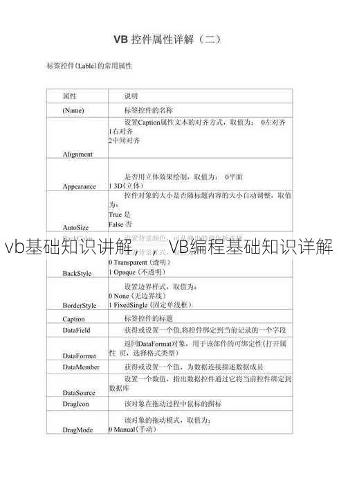 vb基础知识讲解