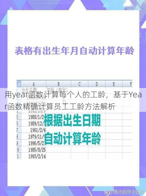 用year函数计算每个人的工龄