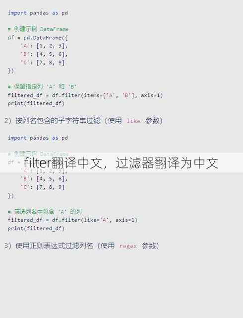 filter翻译中文