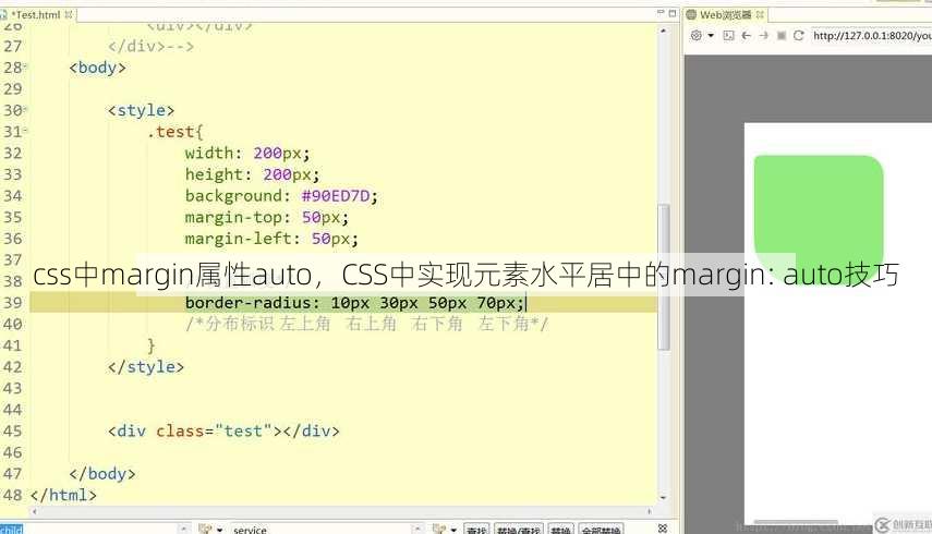 css中margin属性auto