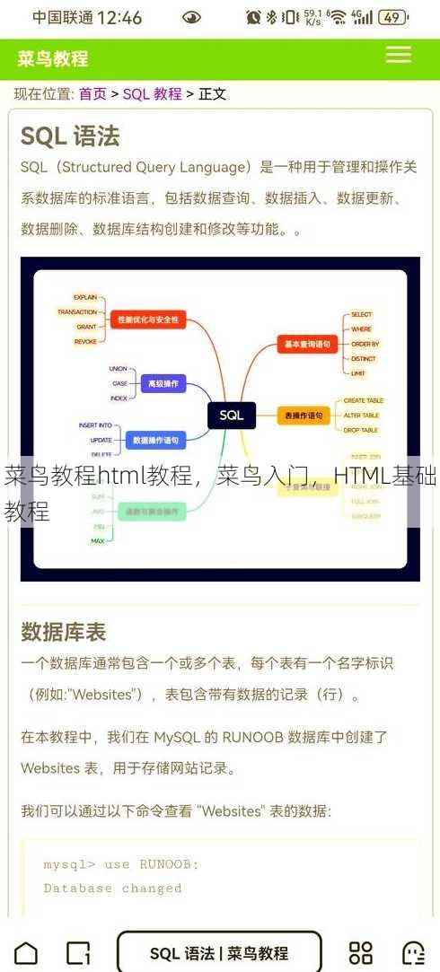 菜鸟教程html教程