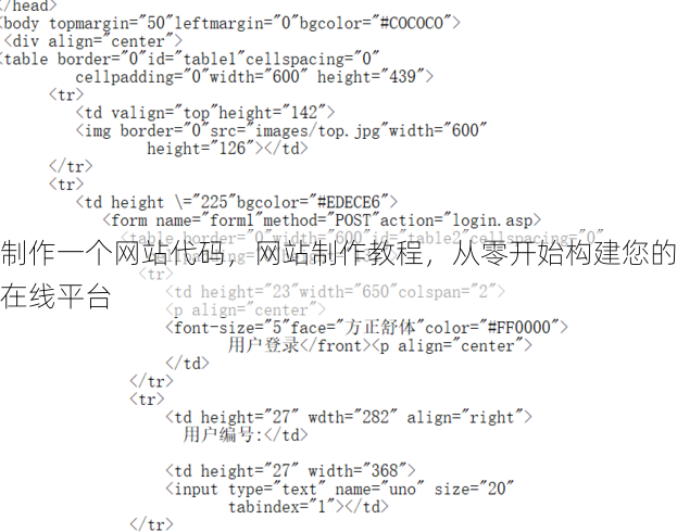 制作一个网站代码