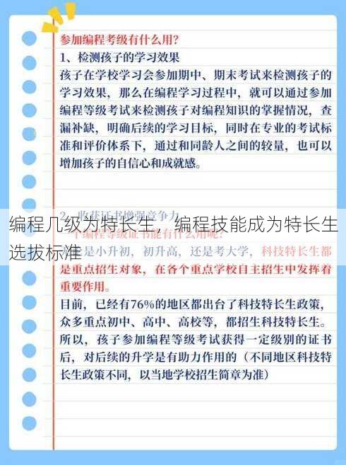 编程几级为特长生