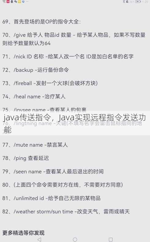 java传送指令