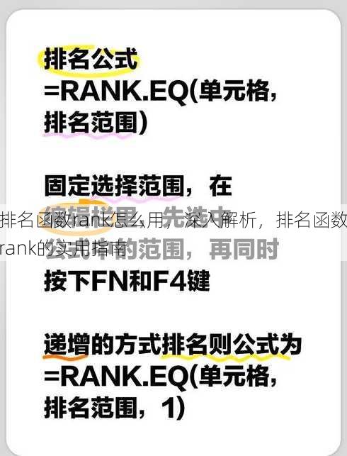 排名函数rank怎么用