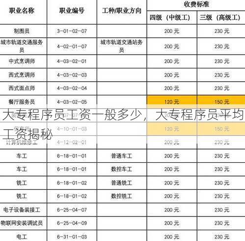 大专程序员工资一般多少